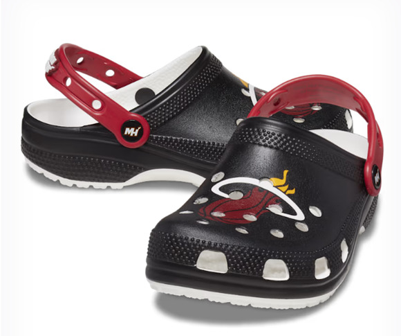 CROCS Other - Crocs NBA Miami Heat Classic Clogs MENS 8 WOMENS 10 Black Red NWT